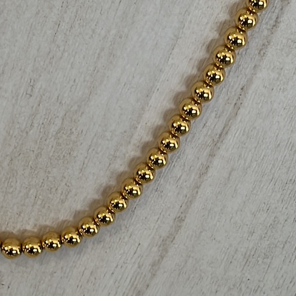 GOLD TONE BEAD NECKLACE 17-19” unknown maker - Picture 2 of 7